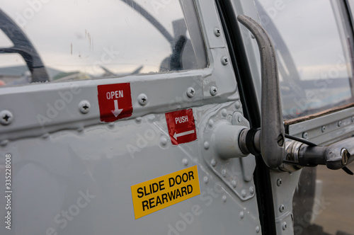 Handle of a door on a helicopter