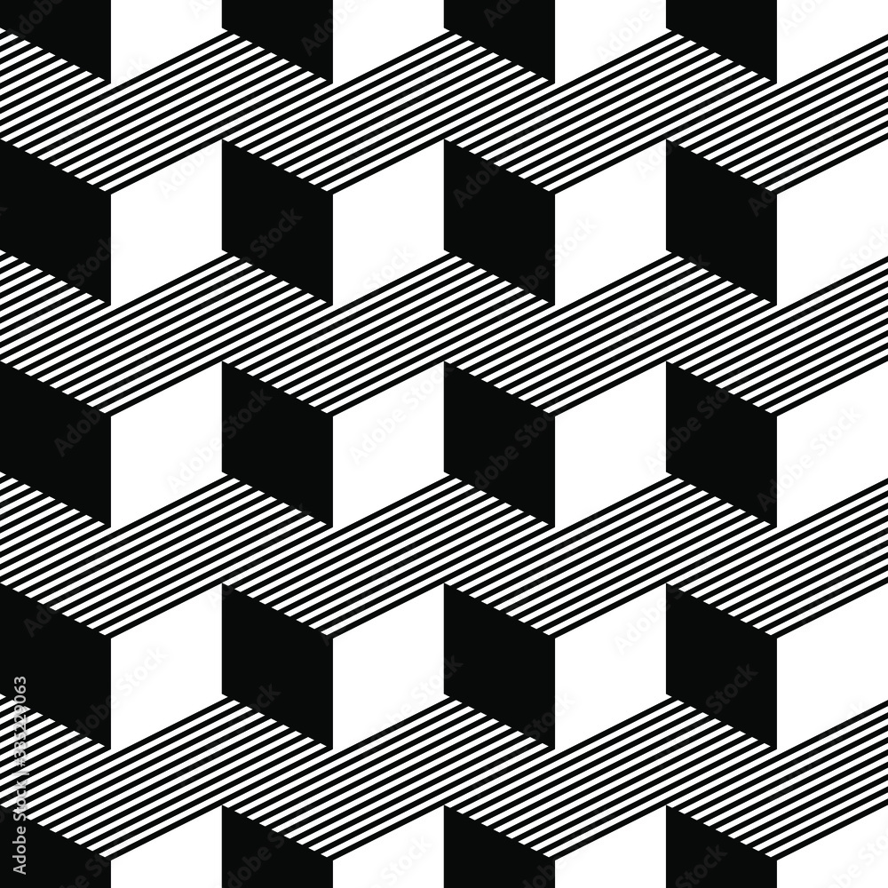 Seamless geometric abstract black and white striped zig zag vector pattern. Gift wrapping paper, interior, cloth, fabric or web design. Seamless geometric abstract black and white striped zig zag vector pattern. Gift wrapping paper, interior, cloth, fabric or web design.