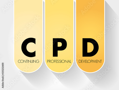 CPD - Continuing Professional Development acronym, business concept background