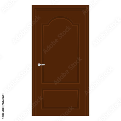 Brown door. Home domestic interior