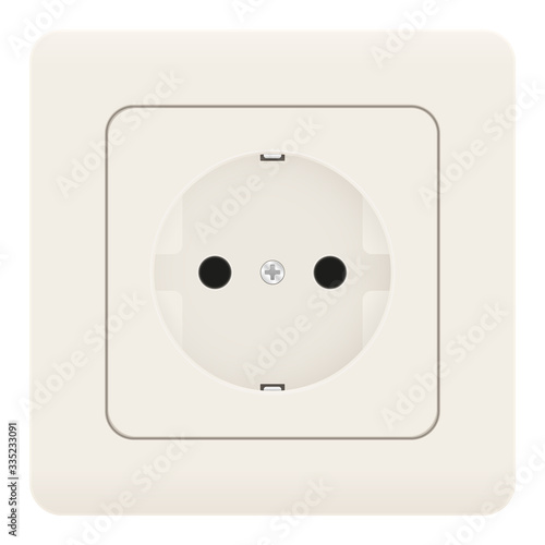 Electric socket. White european standard socket