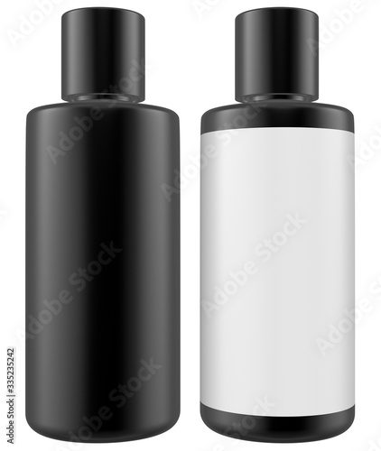  Realistic 3D Bottle Mock Up Template on White Background.3D Rendering