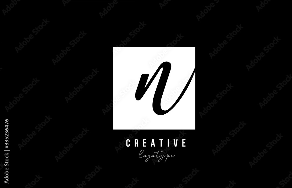 simple N black and white square alphabet letter logo icon design for company and business simple N black and white square alphabet letter logo icon design for company and business