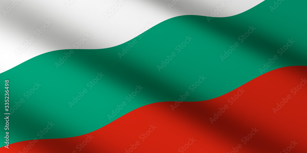 Naklejka premium flag of Bulgaria bulgarian bulgarians 3D