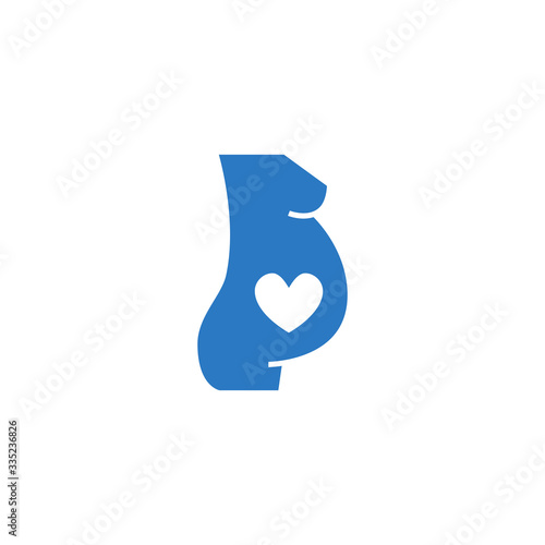 Pregnancy related vector glyph icon. Isolated on white background. Vector illustration.