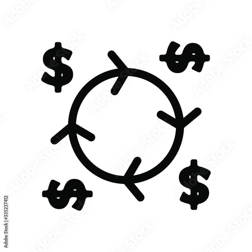 Money Change icon , Exchange Coin Usd , Template Logo Design Simple Emblem Isolated Illustration , Outline Solid Background White
