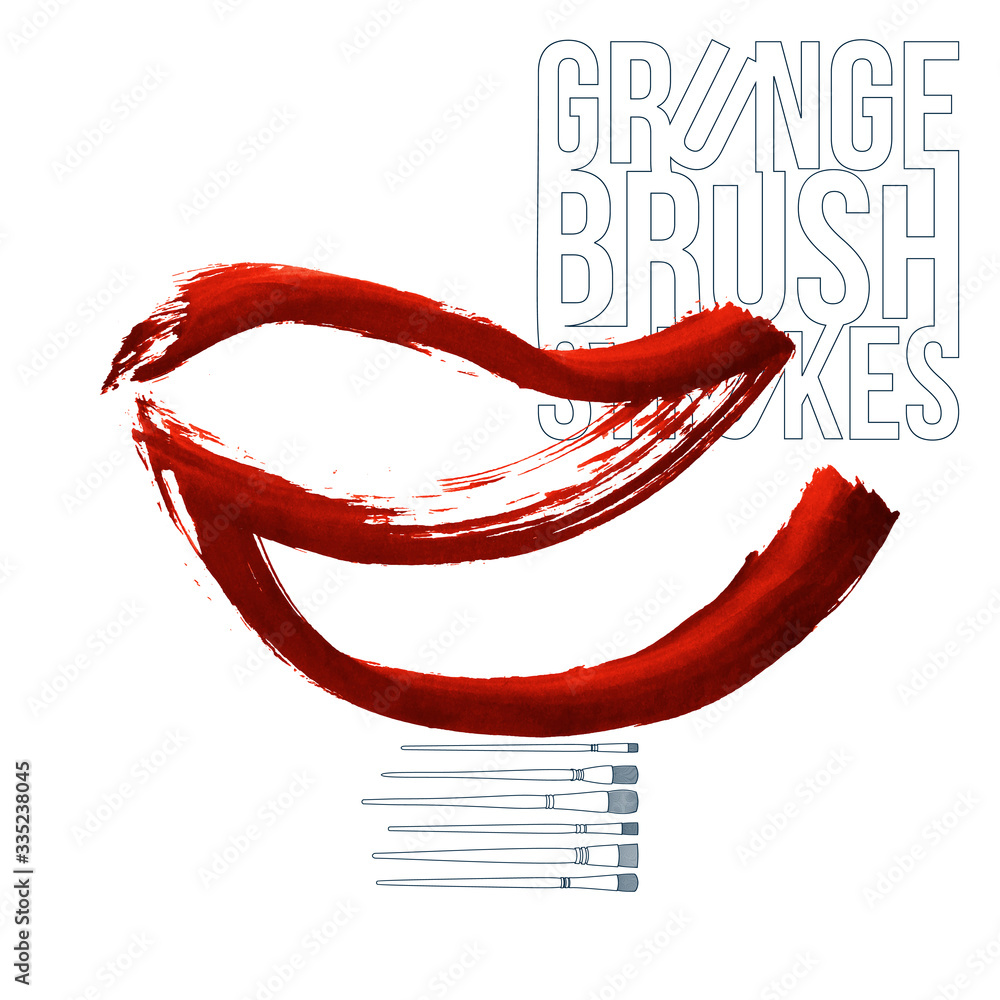 Red brush stroke and texture. Grunge vector abstract hand - painted ...