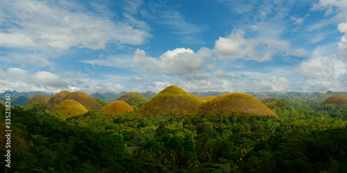 Chocolate hills landscape in Bohol island -Philippines  photo