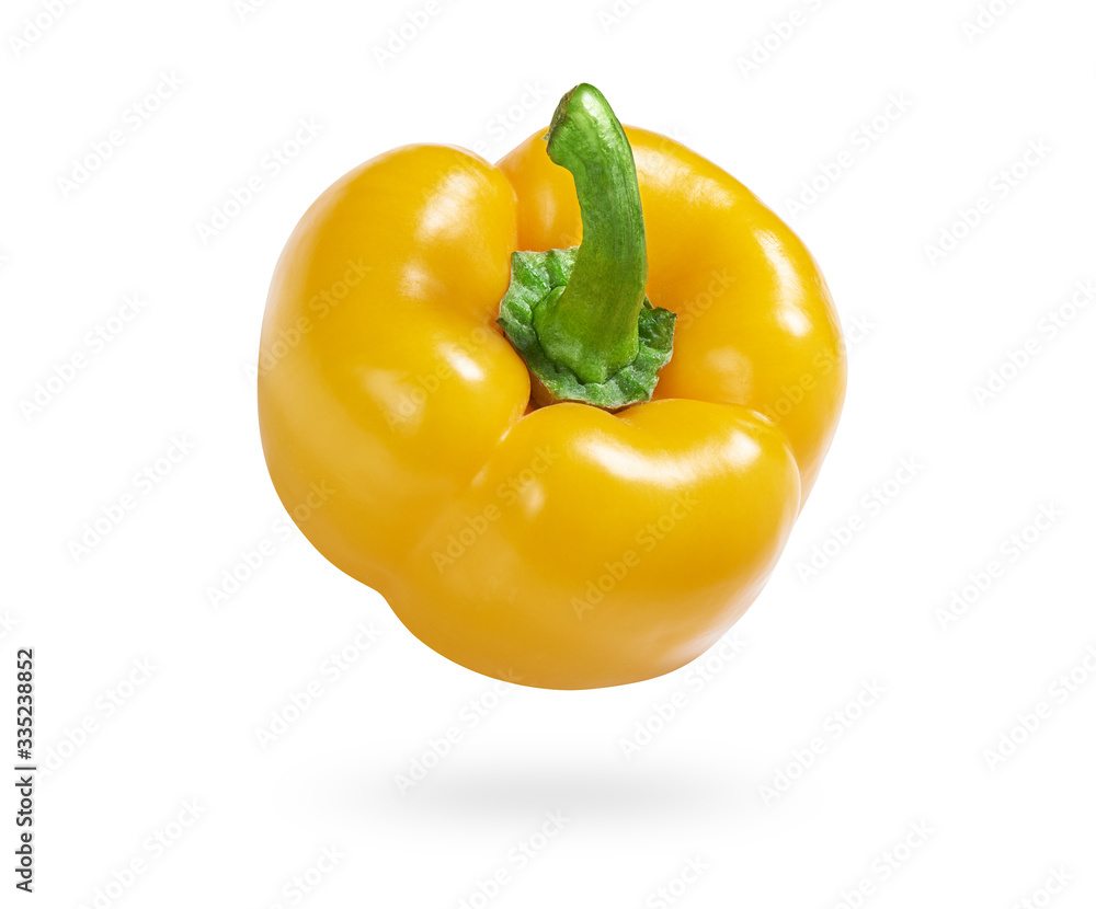 yellow sweet bell pepper isolated on white yellow sweet bell pepper isolated on white