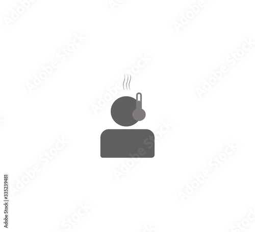 Vector fever icon, high temperature. A viral disease, a symptom. Coronavirus pandemic