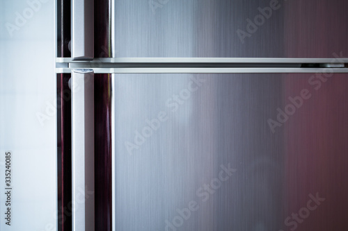 Modern refrigerator door with handle, with free space for text
