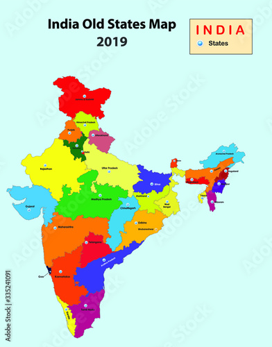 division of India. new states name in India. India map 2020. all new states name in India map.