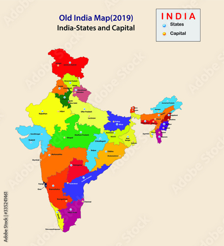 capital name in India. all states name in India. India old map 2019.
