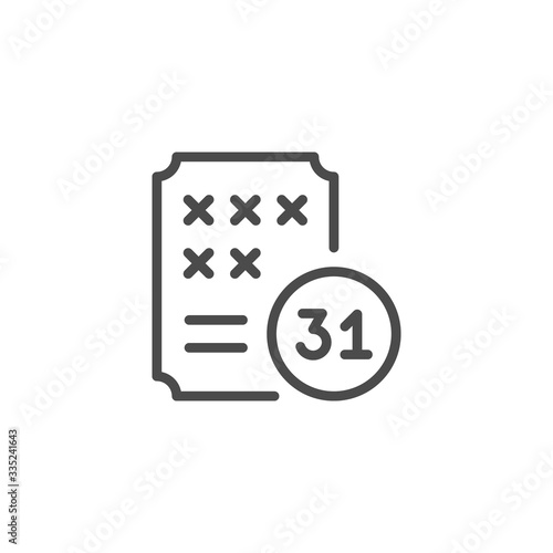 Lottery combination line outline icon