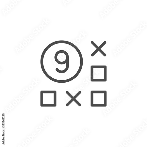 Lotto game line outline icon