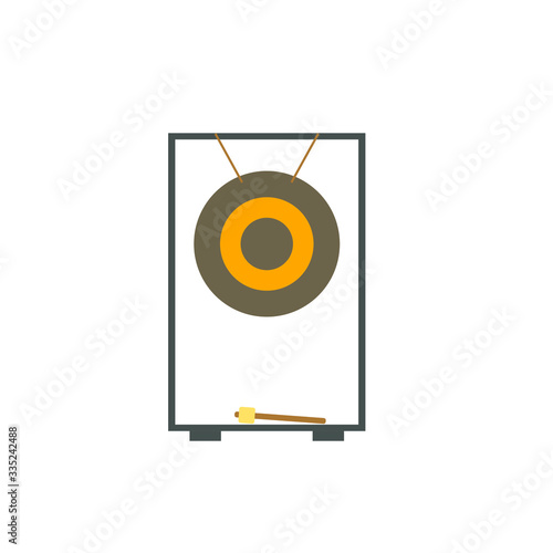gong musical instruments on white background