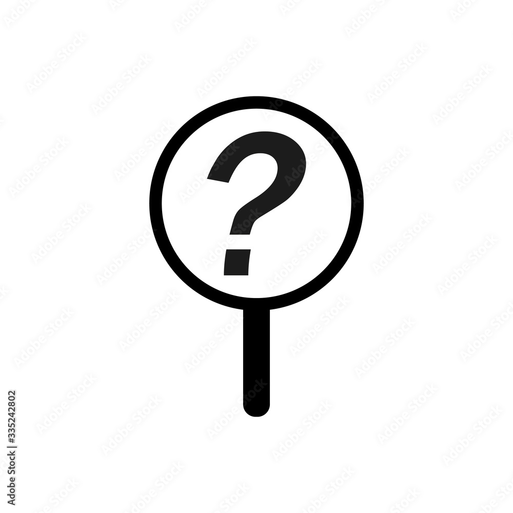Magnifier Question Mark outline icon. Symbol, logo illustration for mobile concept and web design. Magnifier Question Mark outline icon. Symbol, logo illustration for mobile concept and web design.