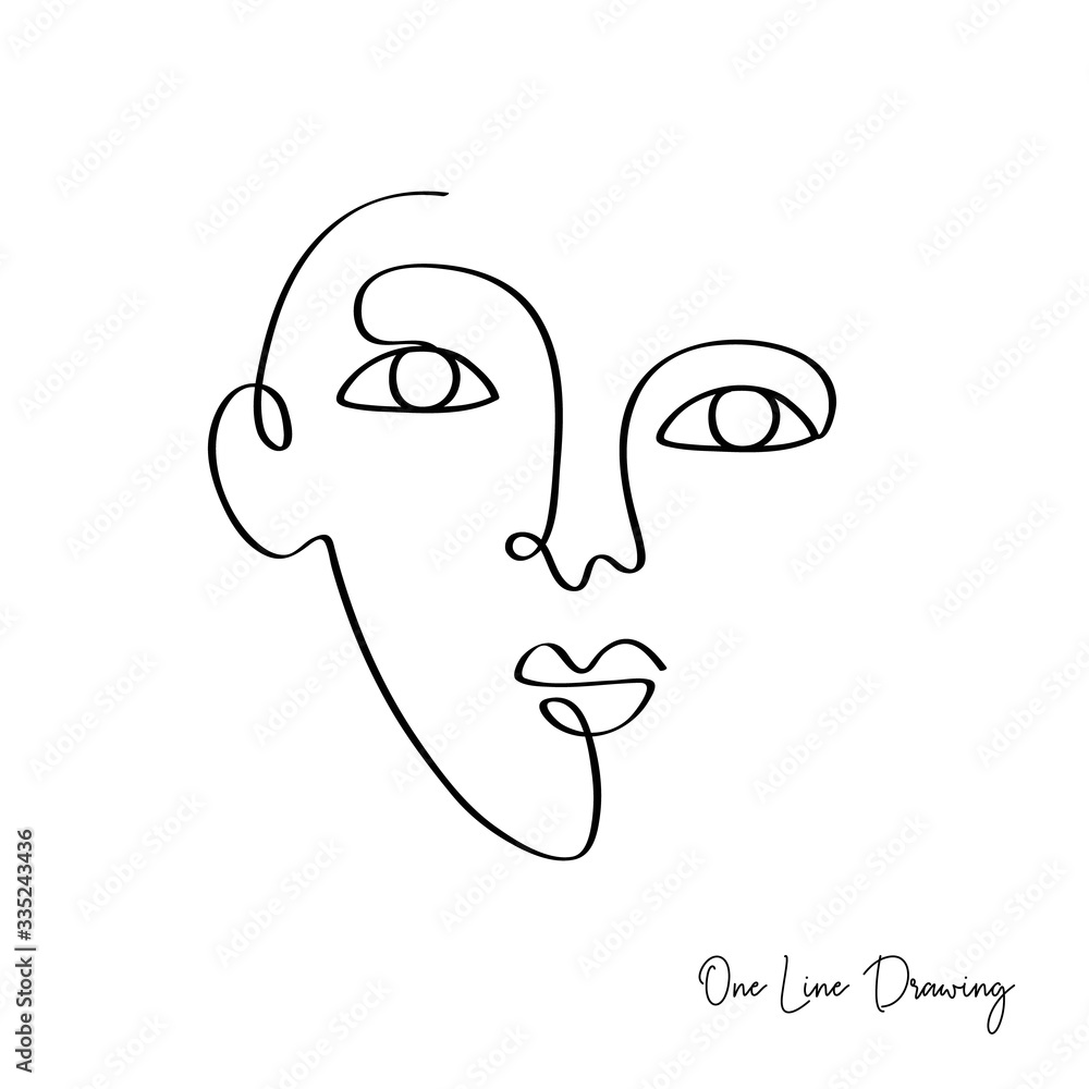 Fashion One line drawing women faces Fashion One line drawing women faces