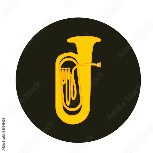 tuba musical instruments on white background