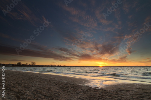 Sunset on the beach - Baltic Sea Poland. 