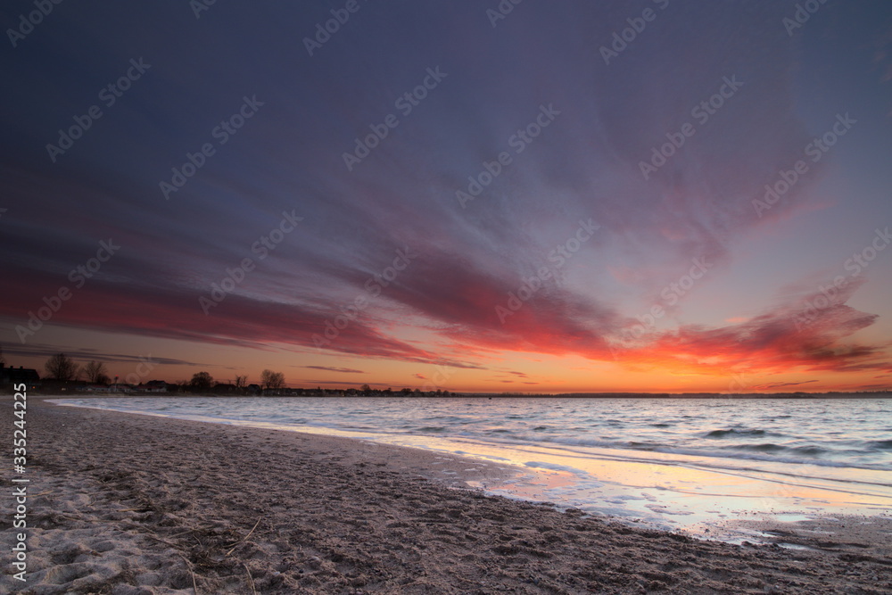 Sunset on the beach - Baltic Sea Poland. Sunset on the beach - Baltic Sea Poland.