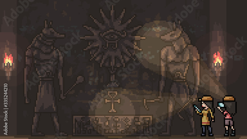 vector pixel art isolated ancient ruin