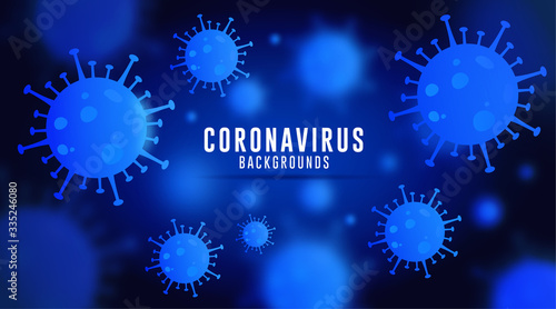 Coronavirus Background, Covid-19 Background, Virus Background, Coronavirus Background with Blue Gradient 