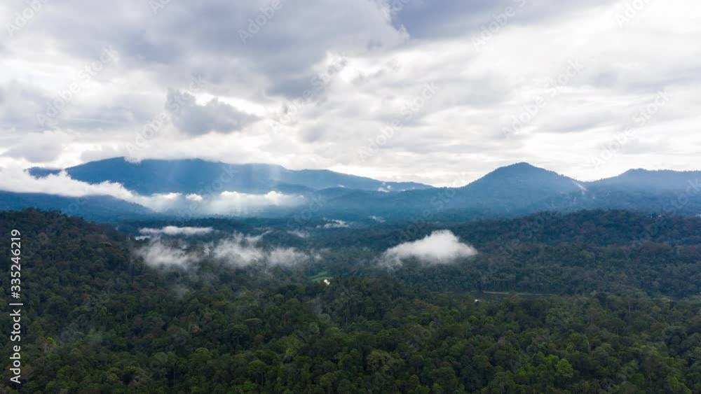 UHD Aerial Hyperlapse of Cloud Forest. A Beautiful Mountain Jungle Rainforest Forming Clouds - Timelapse UHD Aerial Hyperlapse of Cloud Forest. A Beautiful Mountain Jungle Rainforest Forming Clouds - Timelapse