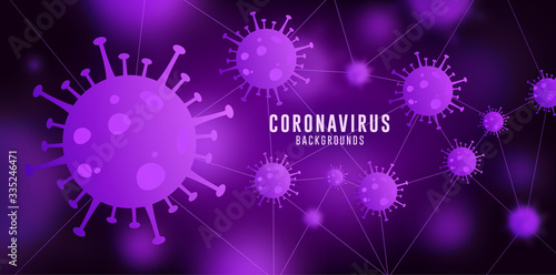 Coronavirus Background, Covid-19 Background, Virus Background, Coronavirus Background with Purple Blue Gradient 
