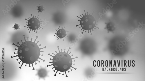 Coronavirus Background, Covid-19 Background, Virus Background, Coronavirus Background with Black Gray Gradient 