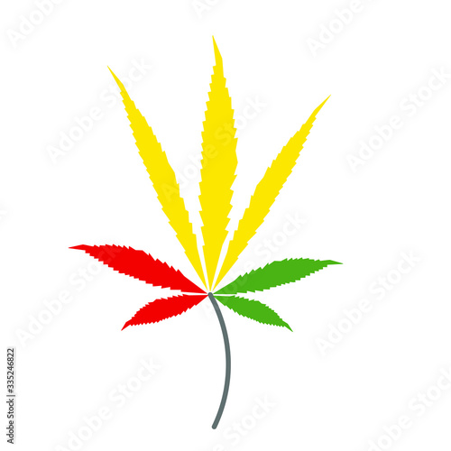 cannabis leaves on white background