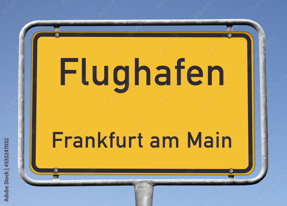 Flughafen Frankfurt am Main, Ortstafel (Symbolbild)