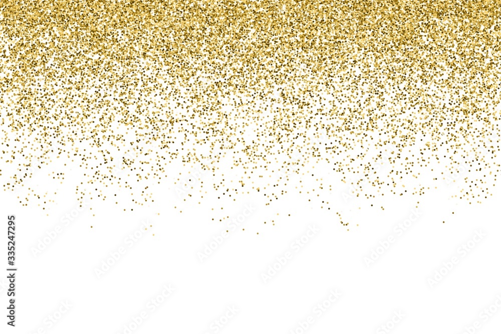 Stockvektorbilden Vector realistic gold glitter particles effect - isolated  shiny confetti and glitter sparkling texture. Star dust sparks in explosion  on transparent background. | Adobe Stock