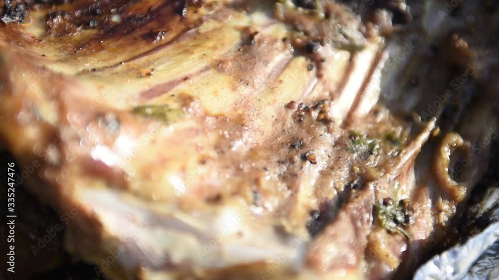Barbecued and marinated sticky spare ribs Barbecued and marinated sticky spare ribs
