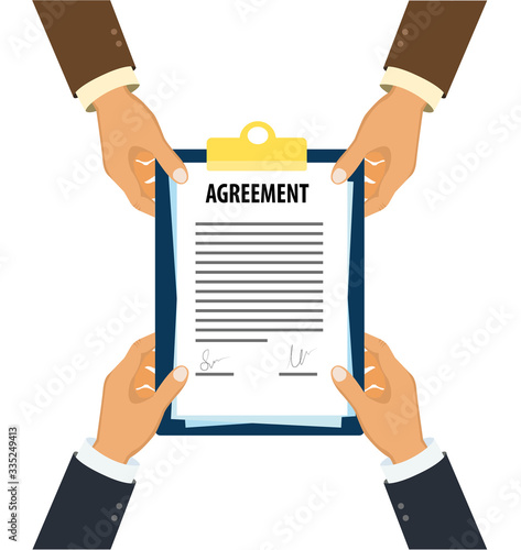 Executive handing over agreement paper