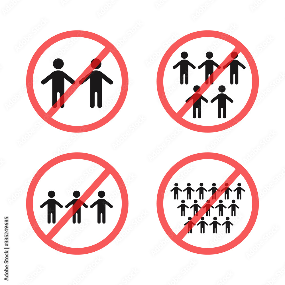 Ban on gathering symbols. Vector Ban on gathering symbols. Vector