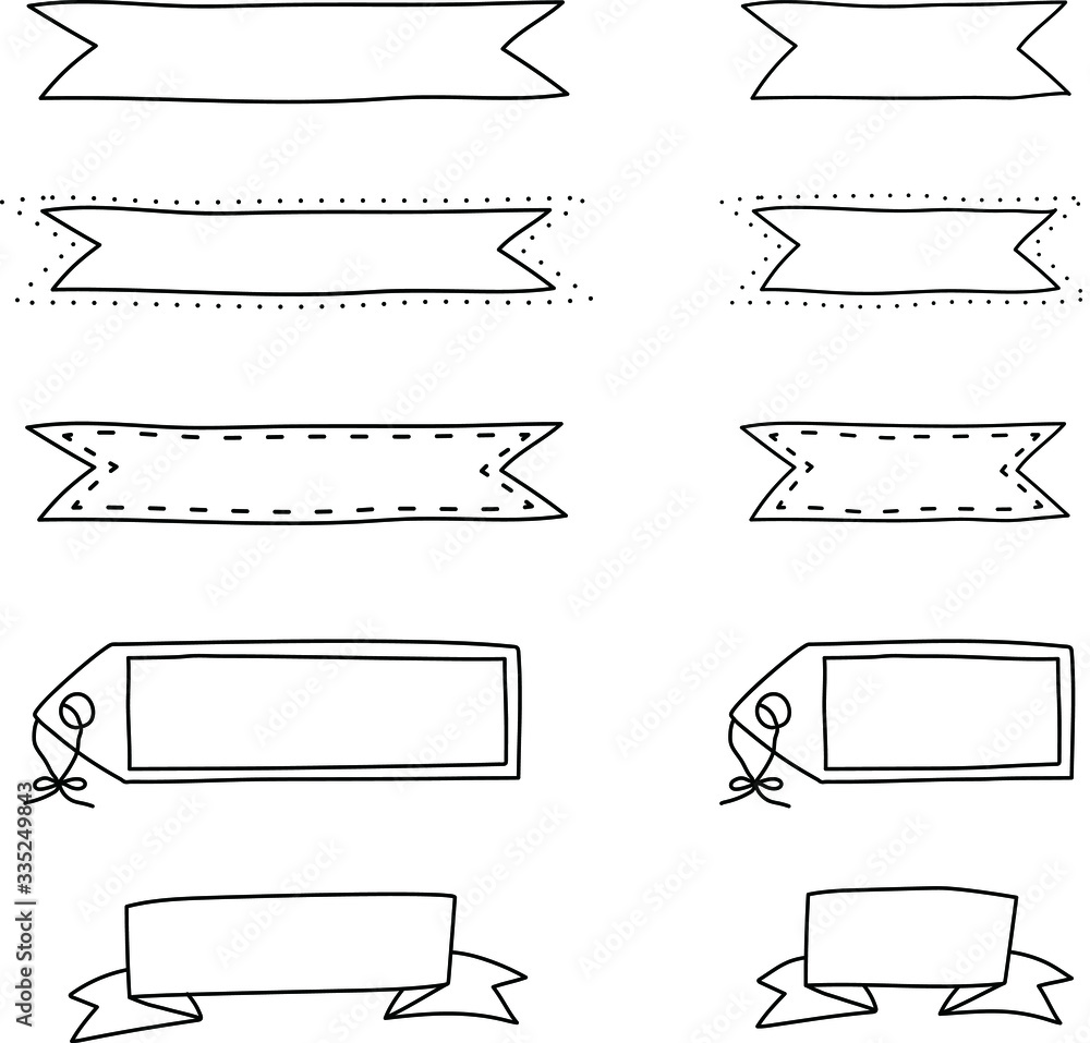リボンのタイトルの装飾／おしゃれ／イラスト／ベクター／見出し
