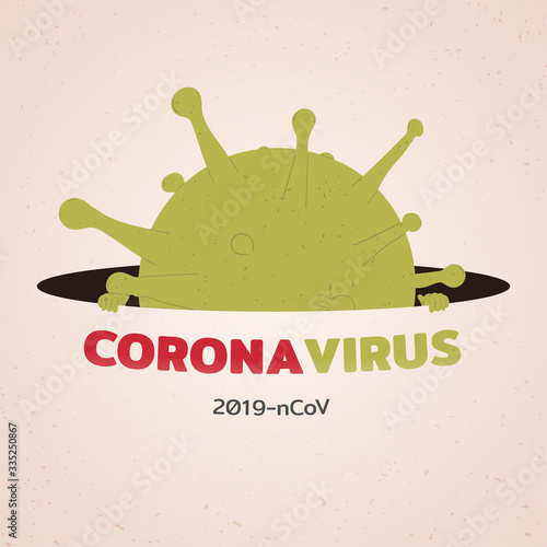 Corona virus protection. Warning to be wary of the corona virus. Virus infections prevention methods. Illustration of corona virus, Covid-19