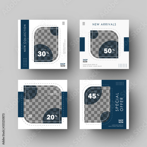 Minimalist Blue Navy Social Media Feed Post Banner Template