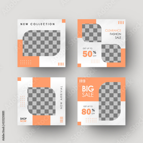 Minimalist Peach Social Media Feed Post Banner Template