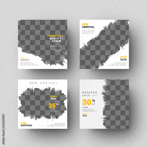 Minimalist Yellow Social Media Feed Post Banner Splash Texture