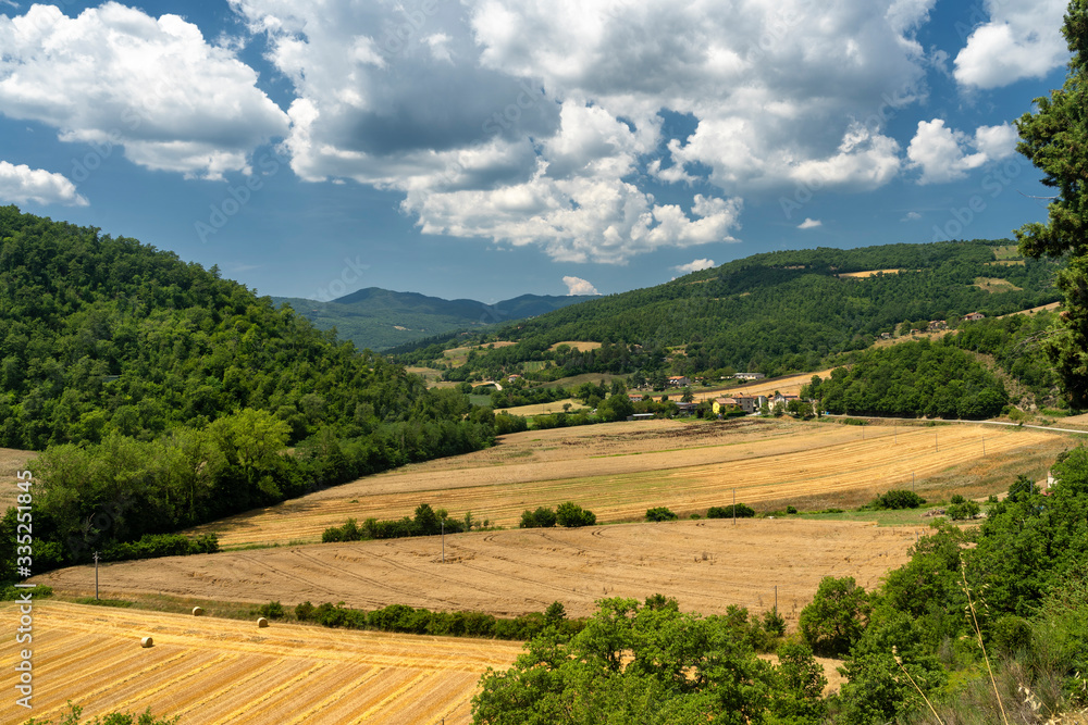 Summer landscape near Monte Santa Maria Tiberina, Umbria, Italy