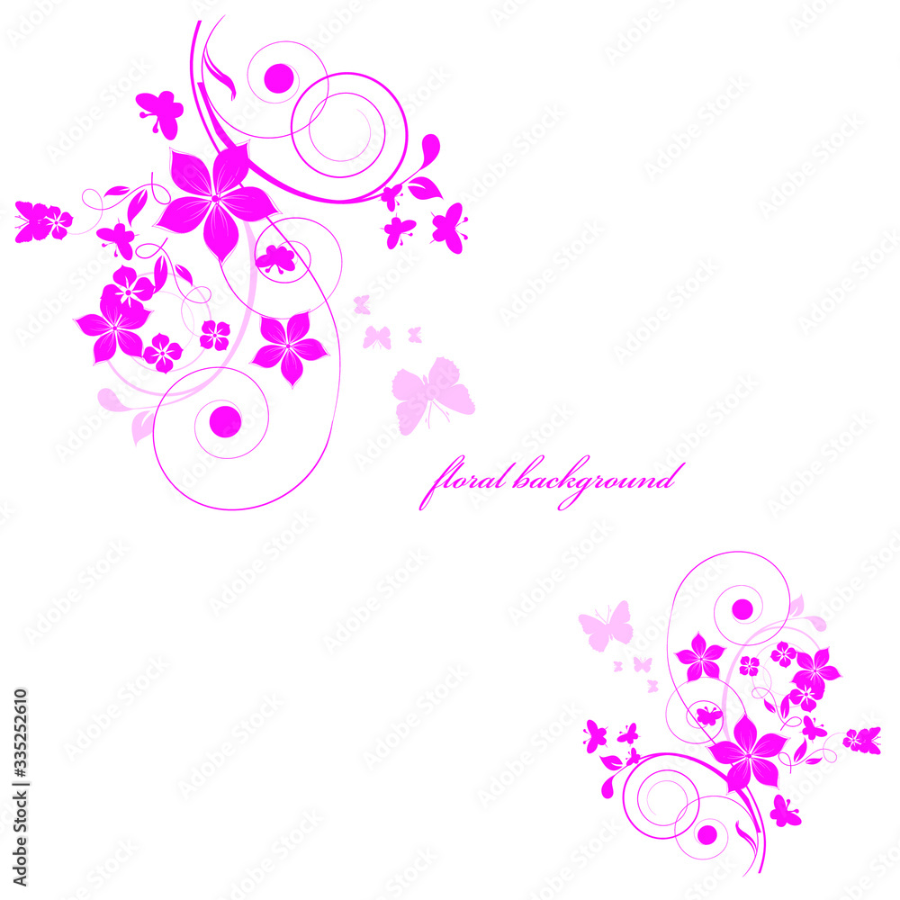 abstract floral background with butterflies abstract floral background with butterflies