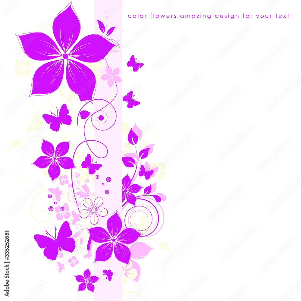 abstract floral background with butterflies