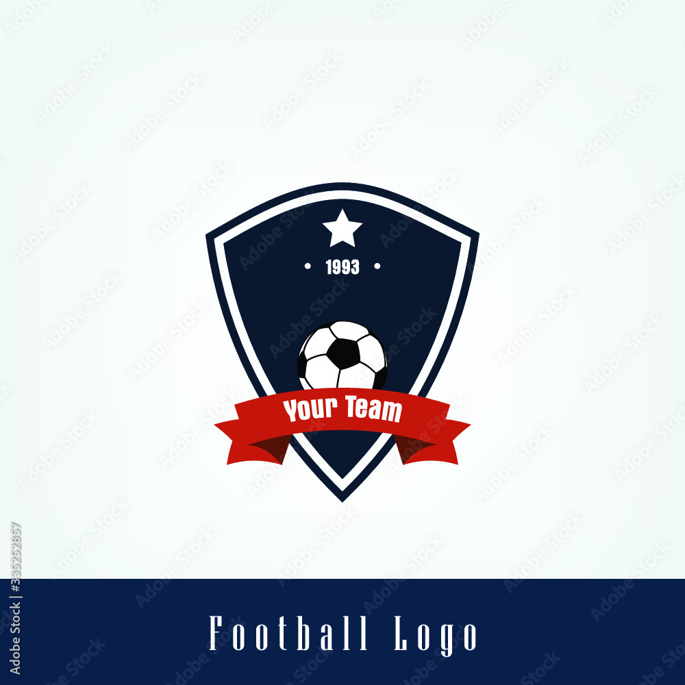 Fototapeta premium soccer football club logo badge for your team With background