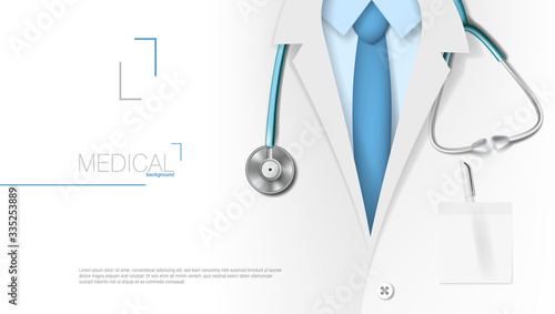 White Medical Back Template With Abstract Doctor