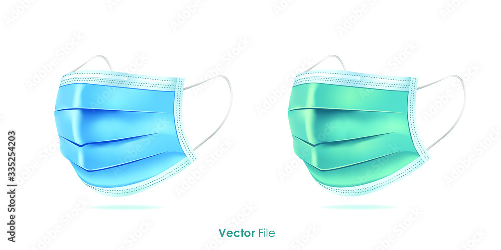 Realistic medical face mask. Details 3d medical mask. Vector illustration Realistic medical face mask. Details 3d medical mask. Vector illustration