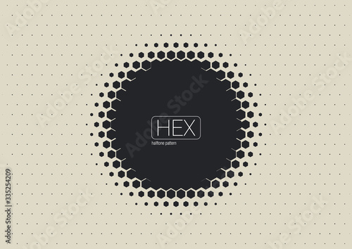 2D Abstract Geometric Wave Hex Halftone Pattern