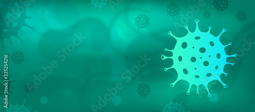Coronavirus green background 2019-nCoV Wuhan, NCP Virus COVID-19 Epidemic Pandemic
