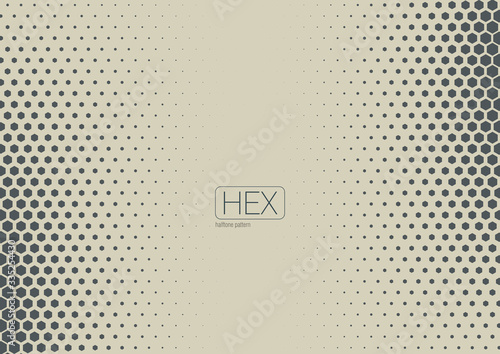 2D Abstract Geometric Wave Hex Halftone Pattern